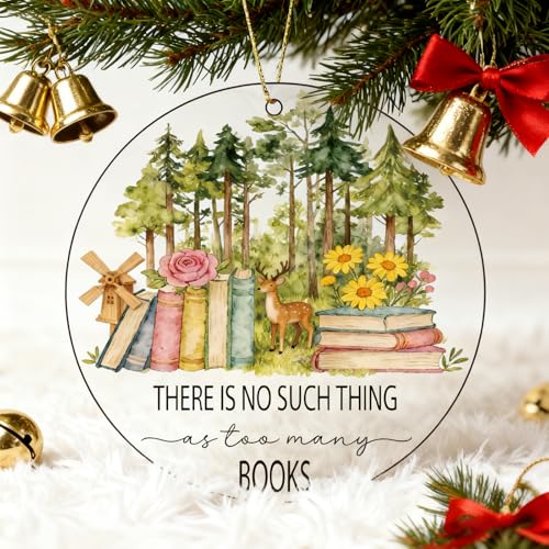 Book Lover's Christmas Ornament - 'Too Many Books' 2025 Decor