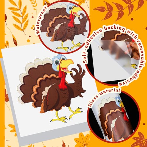 Thanksgiving Toilet Seat Stickers - 6 Pcs Fall Designs