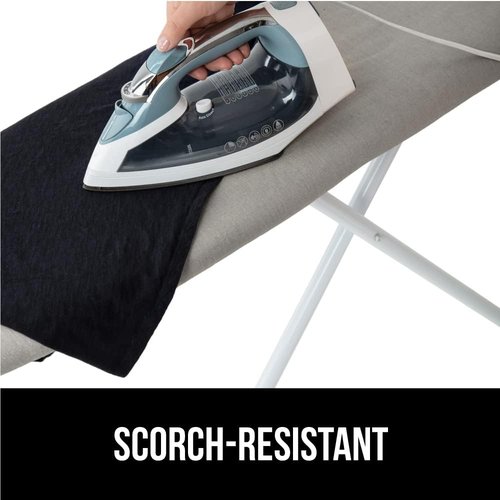 Gorilla Grip Ironing Board Cover - Elastic Edge 15x54 Silver | King Gray Headboard Gap Pillow Bundle