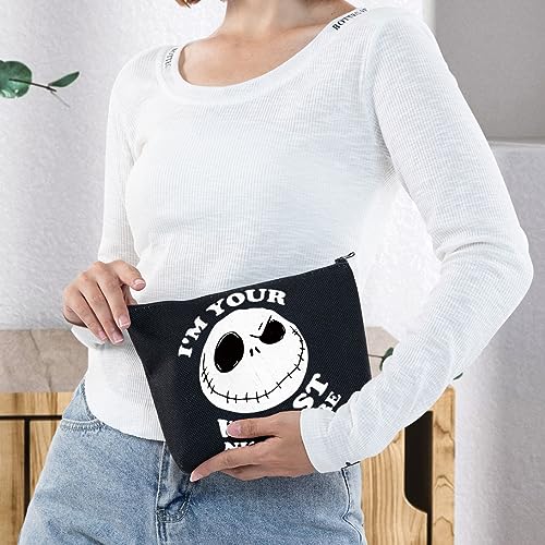 Funny Jack Horror Cosmetic Bag Waterproof Canvas Makeup Pouch