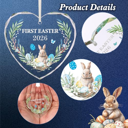 HOWAF My First Easter Ornament for Baby Boy - Acrylic Keepsake with Gift Box