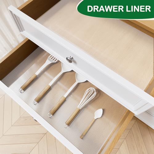 Non-Adhesive Clear EVA Shelf Liner, 12" x 120" Non-Slip Cabinet Protector
