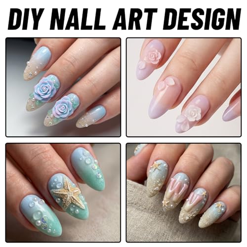 LUSTRIB 7 Pcs 3D Silicone Nail Molds for Acrylic & Gel Nail Art