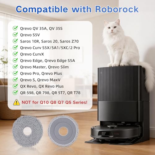 VIEWALL 8 Pack Mop Cloths for Qrevo Series Robot Vacuums
