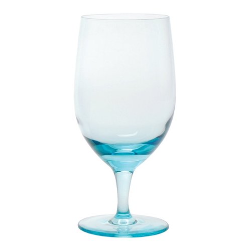 D&V Glass Gala Collection Goblet/Beverage Glass 15 Ounce, Aquamarine, Set of 6