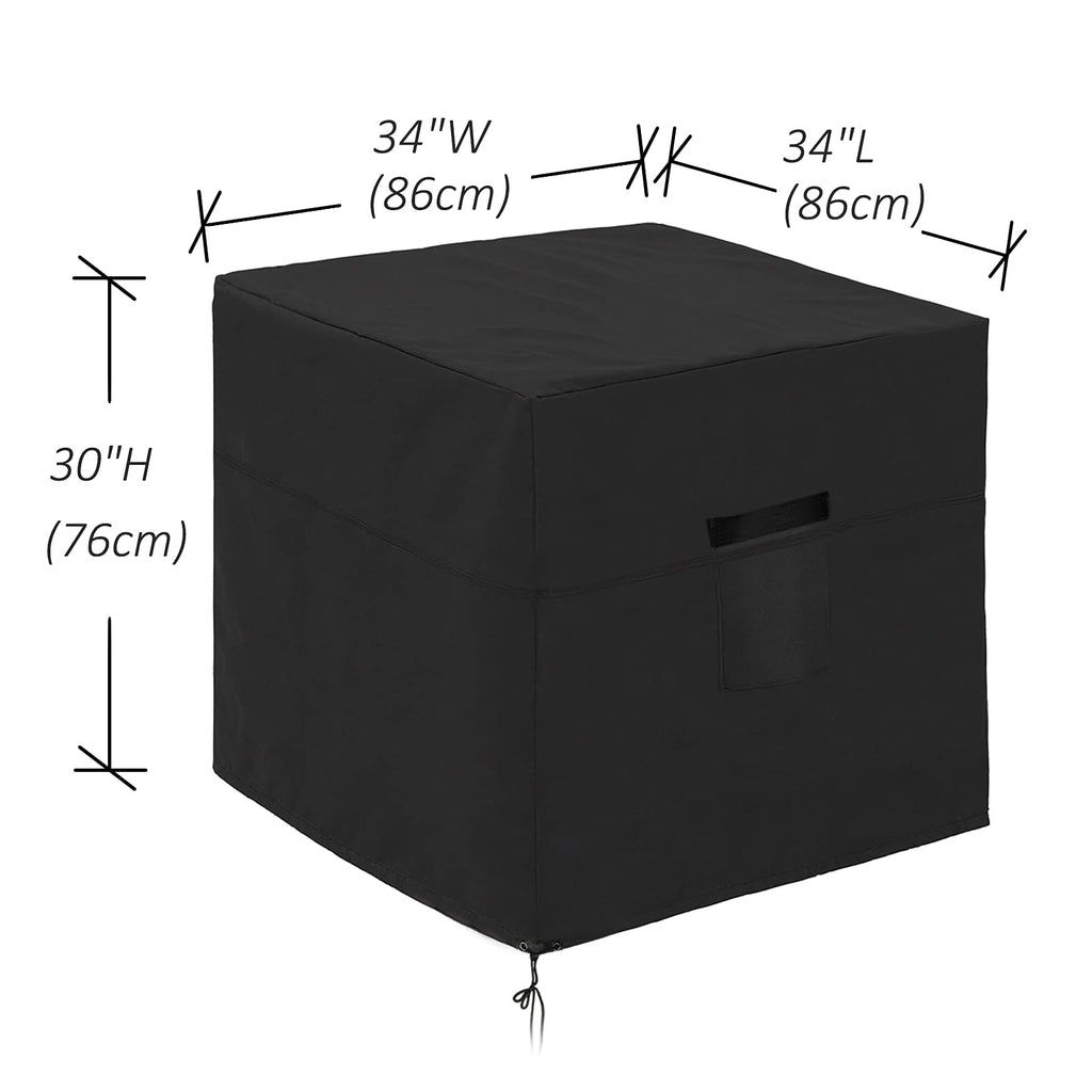 Ailelan Winter Air Conditioner Covers for Outside Units - 34 x 34 x 30 inches Water Resistant AC Unit Covers Outdoor - American Standard Furniture Universal Cover (Square) - Black