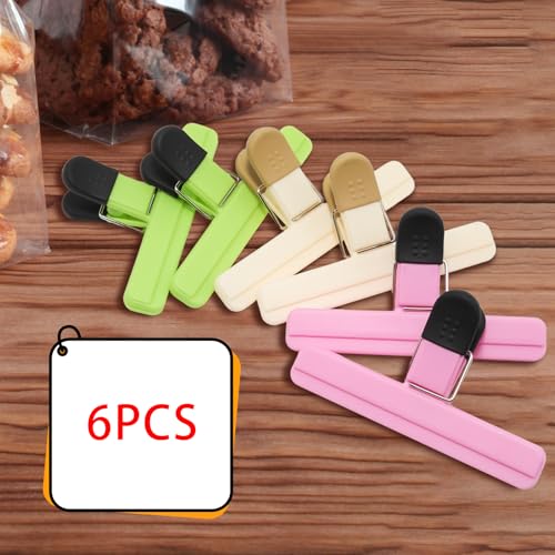 Large Plastic Food Bag Clips 6 x 3.5 Inch Assorted Colors 6 Pack
