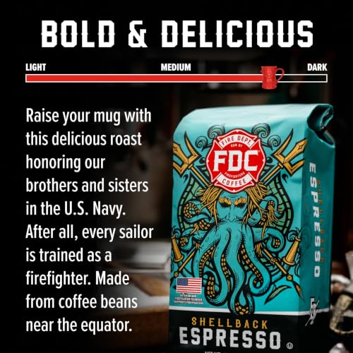 Shellback Espresso Ground Coffee - 12 oz | Fire Department Coffee