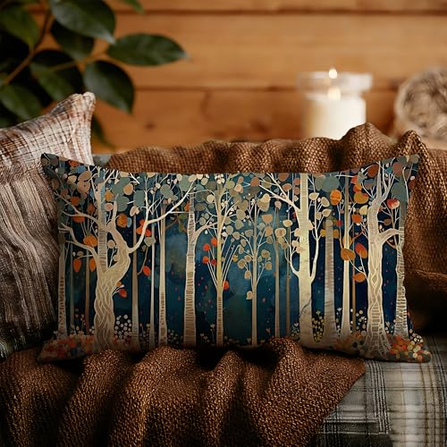 Rustic Forest Decor Pillow Covers - 18x18 Flannel Accent for Cozy Home