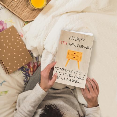 Funny 11th Anniversary Card for Him/Her - Premium Design