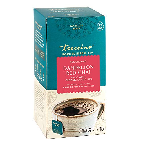 Teeccino Dandelion Red Chai Tea - Caffeine-Free Herbal Blend