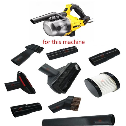 9Pcs 123539-7 123486-2 Vacuum Attachments Parts Replace for DEWALT DCV501HB DCV501LN DCV5011H with Soft Horsehair Dust Brush and Vacuum Cleaner Filter Adapter Kit Household Cleaning