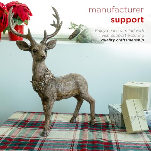 Indoor Outdoor Holiday Buck Deer Lighted Decor - Brown, 21 Inch