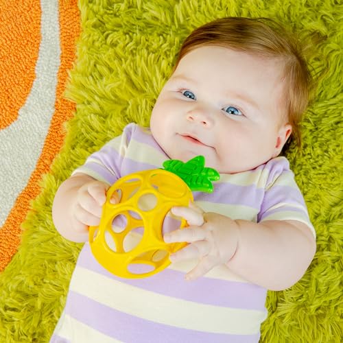 Bright Starts Oball Pineapple Teether Toy for Infants - BPA Free