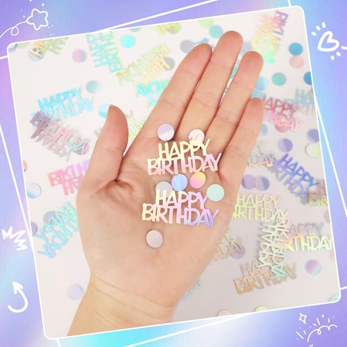 MARFOREVER Iridescent Happy Birthday Confetti - Birthday Party Decorations