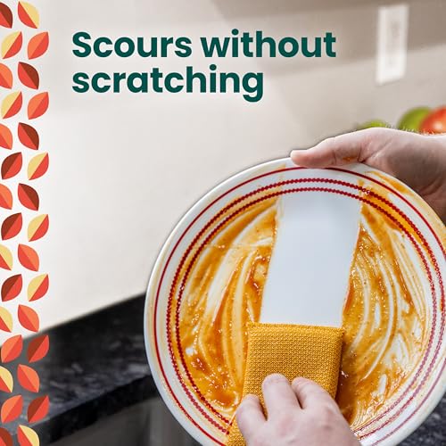 Scotch-Brite Harvest Dobie Dish Scrubbing Pads - 2 Pack, Non-Scratch Kitchen Sponges, Fast Drying, Seasonal Orange