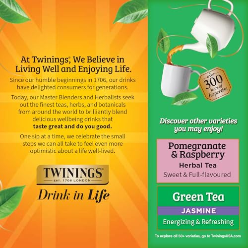 Twinings Green Tea Bags with Pomegranate, Raspberry & Strawberry - 100 Count