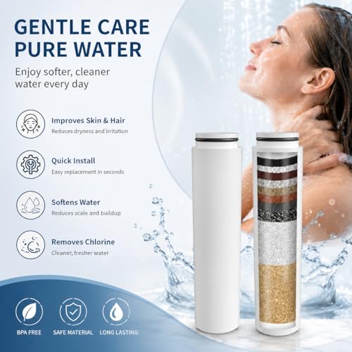ZATEIRL Replacement Shower Filter Cartridges for Cobbe Shower Heads, 2 Pack