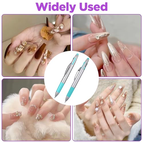 Dopenspi 5-in-1 Nail Dotting Pen & Silicone Tool - 2PCS Green