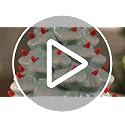 14-Inch Ceramic Nostalgic Christmas Tree with Red LED Bulbs & Timer