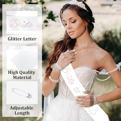 Bride to Be Sash - White Satin Bachelorette Party Accessory