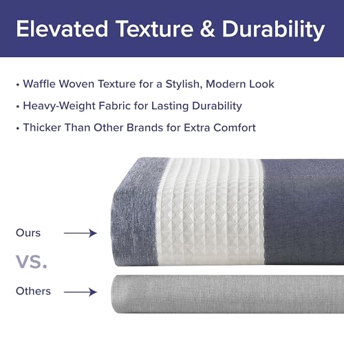 Madison Park Shower Curtain Spa Waffle Weave Shower Curtain for Bathroom 3M Scotchgard Moisture Management, Spa Quality Modern Shower Curtains for Bathroom, Standard: 72x72 Blue Ombre