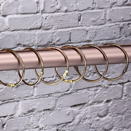 uxcell Carbon Steel Shower Curtain Rings - 6pcs Snap Hooks, 1.5 Inch