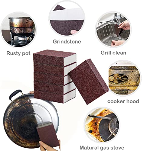 Nano Carborundum Sponge 5-Pack for Kitchen & Pot Cleaning - Rust & Stain Remover