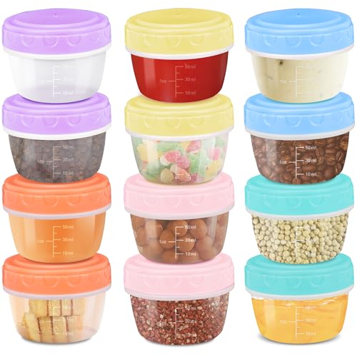 TOUWMX 12 Pack 2oz Salad Dressing Containers with Lids