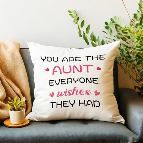 Personalized Aunt Throw Pillow Cover - 18x18 Inch Gift