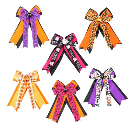 Todu Halloween Ribbon Bow Hair Clip Spider Duckbill Hair Accessory