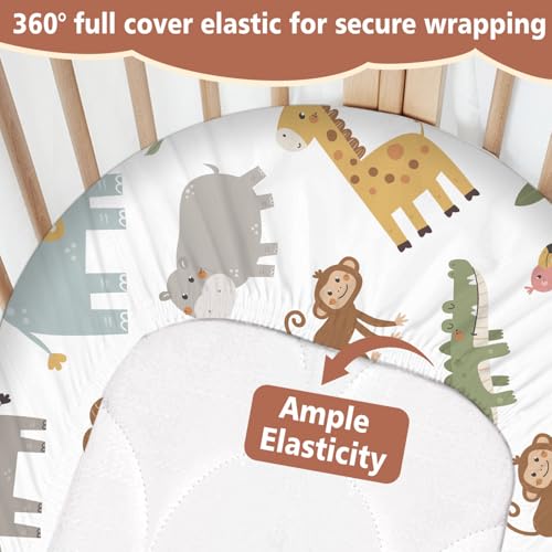 Animal Theme Baby Bassinet Sheet - Soft Fitted 32x16 Inch