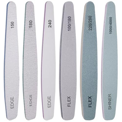 HomeyEra Professional Nail File and Buffer Set - 6 Pcs Multigrit Kit