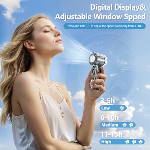 DONGULI 8000mAh Portable Handheld Turbo Fan with Ice Compress