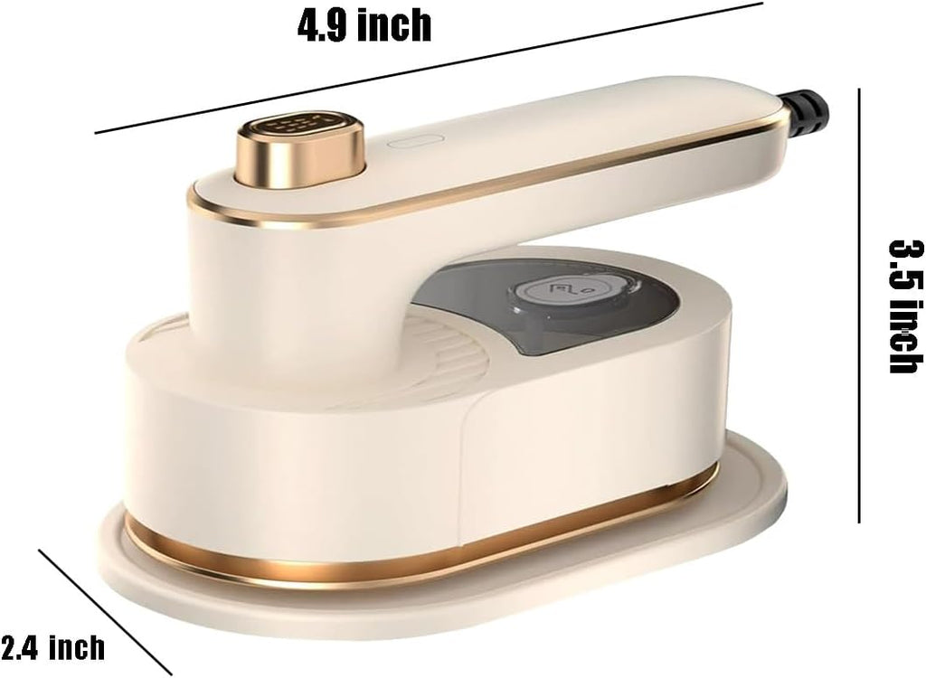 Skiennix Portable Mini Handheld Steam Iron - 180° Rotatable Design for Travel & Home Use (White)