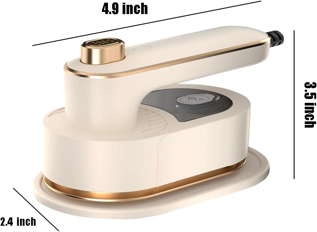Skiennix Portable Mini Handheld Steam Iron - 180° Rotatable Design for Travel & Home Use (White)