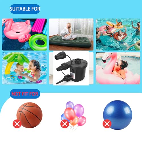 Aida & Hani Electric Air Pump for Inflatables with 3 Nozzles - Fast Inflator & Deflator for Pool Floats, Air Mattresses, and More