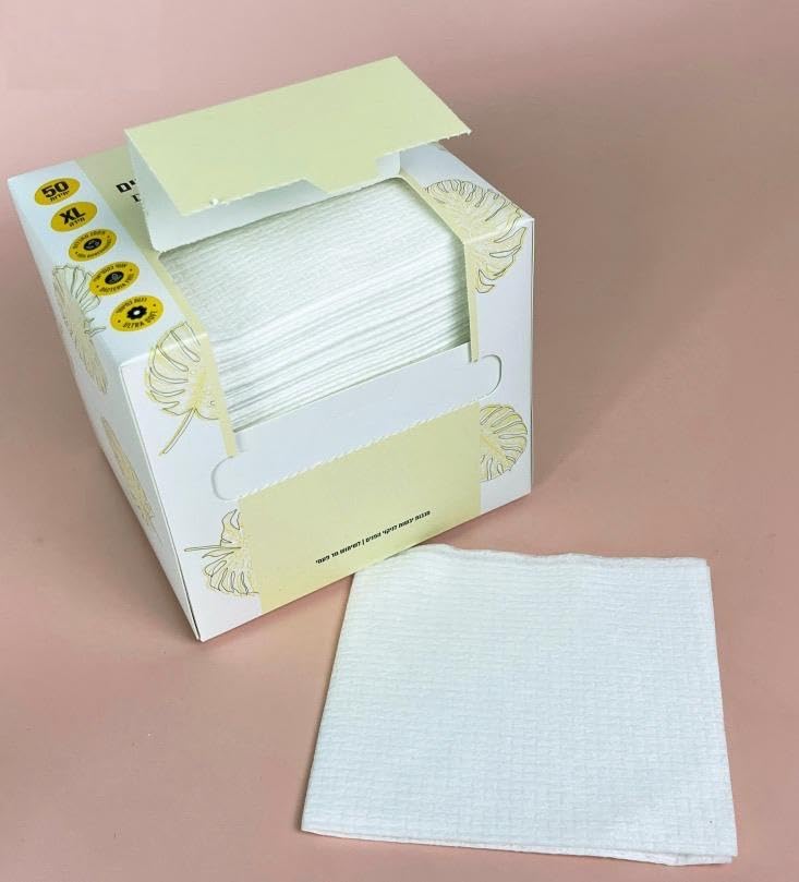 Toysery Cotton Disposable Face Towels 60 Count - Soft Dry Wipes for Skincare