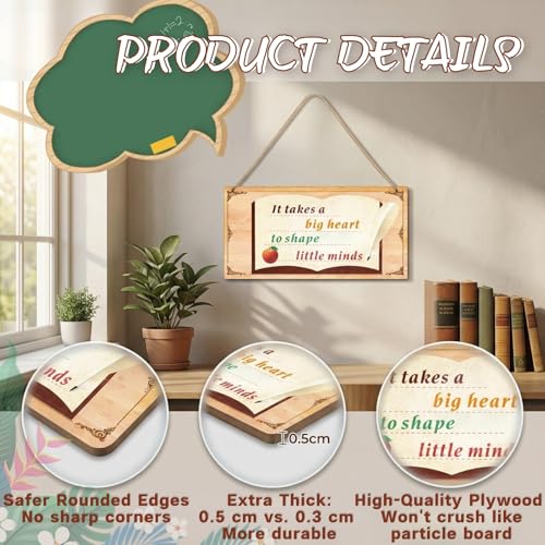 Inspirational Double-Sided Wooden Hanging Sign for Classroom Wall & Door Decor