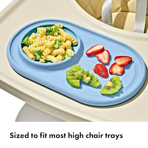 OXO Tot Textured Suction Plate & Spoons Set ? 3-Piece ? Dusk