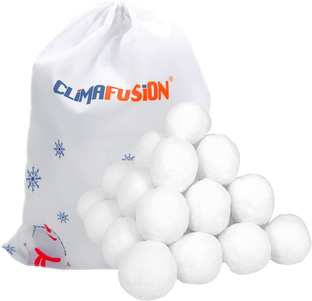 Skiennix 20 Pack Jumbo Fake Snowballs - 3 Inch Indoor/Outdoor Christmas Snow Toys for Winter Fun