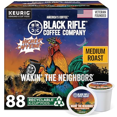 Black Rifle Coffee High-Caffeine Pods – Arabica & Robusta Blend, 88 Count