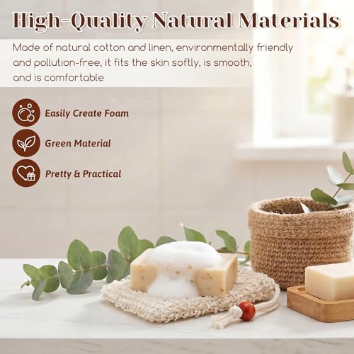 Trinkrittey 4pcs Sisal Soap Bag Exfoliating Mesh Saver Pouch