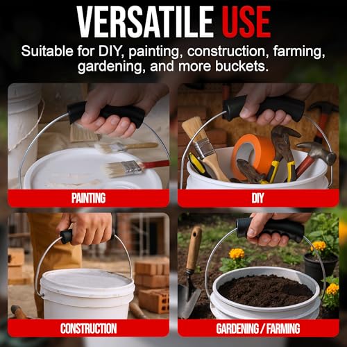 Engenuit Ergonomic Bucket Grip for 1-5 Gallon Buckets - Durable 1-Pack