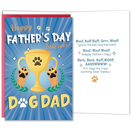 Funny Father's Day Card for Dog Dad - Cute Pet Card Gift