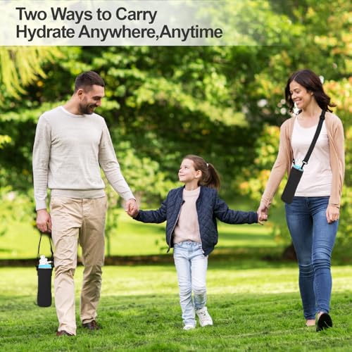 2 Pcs Sleeve Compatible with Cirkul Water Bottle 32oz,Water Bottle Sleeve for Cirkul Tumbler & Stainless Steel,Neoprene Insulated Bottles for Tumbler & Stainless Steel Bottles Accessories(Black)