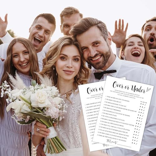 Bridal Shower Games for 25 Guests - Over or Under & Advice Cards