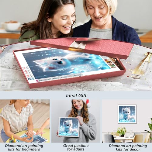 SJUTOUCI Cat Diamond Painting Kit - 5D DIY Art for Home Decor 12x12