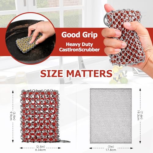 SIGERPAMA Cast Iron Cleaner with Bamboo Cloth - Stain Remover for Cookware