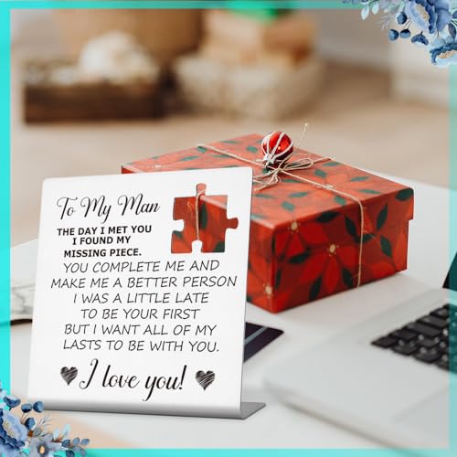 Romantic Desk Sign for Him - Anniversary & Valentine’s Day Gift for Husband